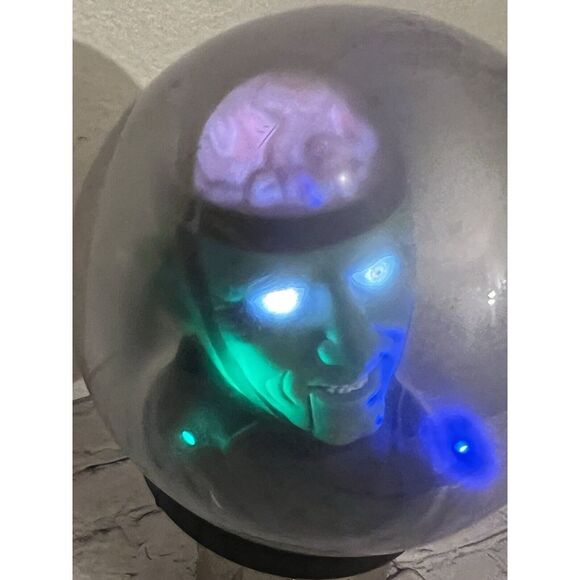 vtg Gemmy Animated Talking Brain Monster Frankenstein 14" Spirit Ball Halloween - Picture 5 of 10